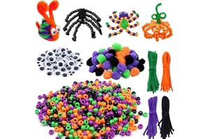 Halloweenpyssel barn, 1 000 stycken pysselset för barn, spindlar pärlor pysselset, pysselsaker för barn, hantverk och gör-det-själv med färgglada pärlor, halloweendekoration, keativa pysselpresenter
