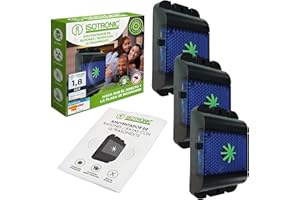 ISOTRONIC Repelente de roedores a pilas | contra ratones, ratas, martas, lirones, mapaches y zorros | repelente suave de animales salvajes con ondas ultrasónicas y luz LED azul (3)
