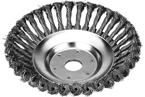Jajadeal 6'' Cepillo para Desbrozadora, Profesional Cabezal de Corte de Hierba de Alambre de Acero, 150 x 25,4mm Herramienta de Limpieza de Malezas para el Cuidado del Jardín (6 Inch)
