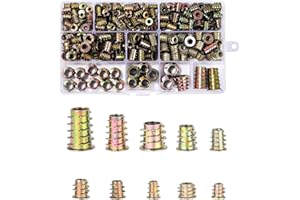 HUIFOO 236 dadi di avvitamento, in legno, M4, M5, M6, M8, M10, in lega di zinco, inserti filettati per mobili in legno, inserti filettati