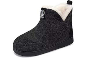 GURGER Herren Damen Filz Hausstiefel Plüsch Gefüttert Hüttenschuhe Hausschuhe Gr.36-47