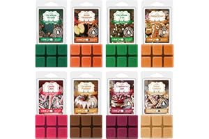 Christmas Wax Melts Wax Cubes, SNOWSEN Strong Winter Fragrance Soy Wax Cubes for Wax Warmer,Scented Wax Melts Gift Set, Apple Cinnamon, Gingerbread, Christmas Pudding and More, Wax Melts Tarts -8 Pack