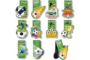 WROYGVY Magnetische lesezeichen kinder, 10 stüke fussball lesezeichen magnetisch,lesezeichen kinder einschulung, fussball geschenke jungen,Faltbarer Seitensclip Für Schüler, Buchliebhaber mitbringsel