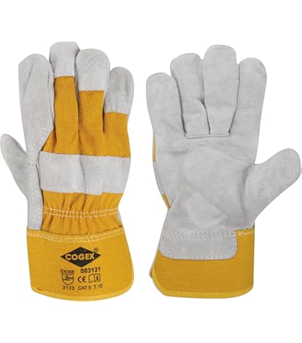 Guanti In Crosta Bovina Bianchi - Set Di 2 Pezzi Per Lavoro E Protezione - Foto 10