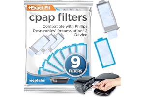 RESPLABS MEDICAL INC. resplabs Filtros CPAP - Compatible con la Máquina Philips Respironics DreamStation 2. 6 Desechables, 3 Reutilizables - Paquete de 9 filtros