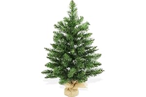 BOP Albero Di Natale Pinetto Argo 60 Cm, Fogliame Folto e Realistico In PVC, Base In Juta | Albero Di Natale Piccolo Da Appoggio Già Pronto | Alberello Artificiale Slim Salvaspazio Da Tavolo