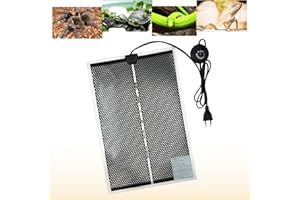 FIPASEN Manta Calefactora para Reptiles, Tapetes Térmicos Terrarios con 7 Botones de Ajuste de Temperatura para Serpientes, Lagartos, Geckos, Arañas - Almohadilla Térmica para Reptiles (20W, 42x28CM)