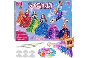 JRD&BS WINL Poke- in Art Kit for Kids Toys for Children Fun Creative Princesses for Girls Birthday Gifts for 3-12 Year Old Boy DIY Cute Pretty Princess Game Create Mess Free Projects (Princesses)