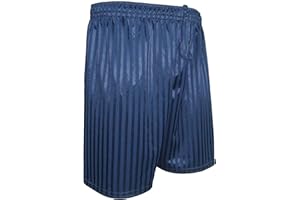 BRAND KRUZE Unisex Kids School PE Shorts Uniform Boys Girls Gym Football Sports Stripe Shorts Pull Up Adjustable Drawstring 3-13 Years