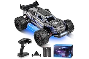 JOYTREKY Coche Teledirigido Sin Escobillas - 1:14 Coche 50 Km/H 4x4 De Control Remoto De Alta Velocidad CamióN RC De 2,4 GHz Impermeable 16 Modos De IluminacióN VehíCulo con 2 BateríAs - Morado