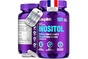 SUPLINT Complexe Inositol avec Acide Folique – 40:1 Myo- & D-Chiro-Inositol – SOPK & Soutien du Cycle, Équilibre Hormonal – 180 Gélules Véganes – Haute Biodisponibilité – Testé en Laboratoire (1 Pack)