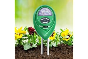 Flintronic Medidor de Humedad del Suelo, 3 en 1 Probador de Suelo Preciso con Medidor de pH, Luz y Humedad, Probador de Humedad de Agricultura/Jardín, para Interior y Exterior