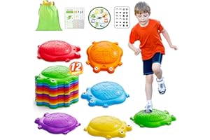 HYES Pietre di bilanciamento per Bambini, 8-12 Pezzi di Pietre impilabili, Durevole Antiscivolo Balance Board per promuovere l'equilibrio