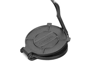 Navaris Pressa per Tortilla in Ghisa Ø20cm - Tortillas Messicane Tacos Macchina - Tortilla Maker - Cucina Moderna Accessori - Acciaio Inox 25x20x5cm