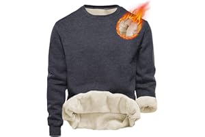Tincini Herren Sweatshirt Winter Dickes Fleece Pullover Casual Rundhals Gefüttert Sweater Warm Langarm Pulli Winterpullover