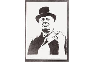 moreno-mata Real Handmade Graffiti Winston Churchill Poster Room Decor Home Wall Art Decoration Bedroom Gifts for Men and Women