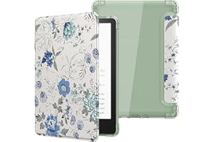 MoKo Custodia Compatibile con 6 Pollici Nuovo Kindle 11a Generazione 2024/2022, Cover Leggera con per eBook Reader in TPU Morbido Auto Sveglia/Sonno per Kindle 2024, Bianco & Blu