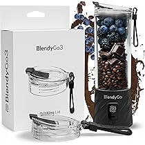 Blender BlendyGo 3 mixer, draagbare blender smoothiemaker, snel USB-C opladen, IPX7 waterdicht, PulseMotion & BlendPro technologie, gezonde smoothies en eiwitshakes, 550 ml (Black Cherry