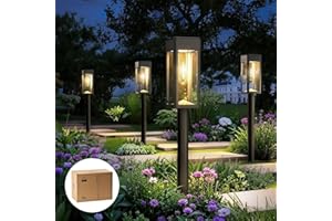 Philips 8 Packs Solar Pathway Lights Outdoor, Glass Metal Led Garden Landscape Lightings, 3000K Warm White, Waterproof for Decor Yard, Walkway, Patio, Driveway, Lawn