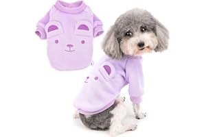 Zunea Hunde Wintermäntel für Kleine Hunde Welpen Pullover Sweater Kleidung Weich Warm Hundejacken Haustier Kaltes Wetter Bekleidung Mantel für Chihuahua Yorkie Violett S