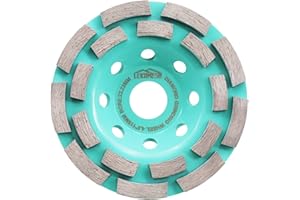 Diamond Grinding Wheel 115mm Concrete Grinding Disc Double Row Diamond Grinding Cup Wheel for Granite Marble Masonry LEKOMESH