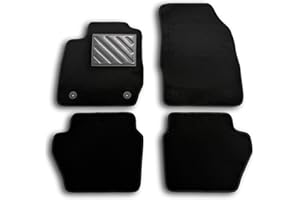 MTC AUTOMOTIVE Fußmatte für Ford Fiesta VI Restyling 2011-2017 Fix, ovale Passform nach Maß, rutschfest, PVC-Fersenschutz, schwarz, Schwarz