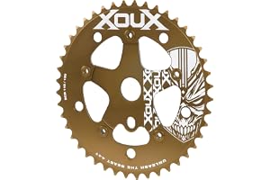 XOUX KRYPT 44T Chainring w/Spider 3/32" 110/130mm Old School BMX, Amber