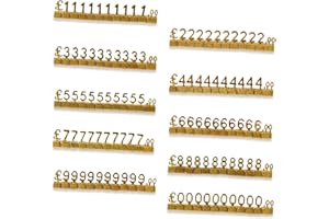 MACHSWON 10 PCS Digital Price Tag 3D Metal Shelving Adjustable GBP ￡ Price Cube Kit for Shop Display Jewelry Watch Shop Office Display Pricemarker Labels Gold