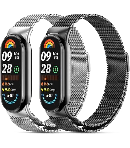 ELUTENG Cinturino In Metallo Magnetico Per Fitbit Charge 5/6 – Set Di 2 Pezzi In Acciaio Inossidabile, Nero E Argento