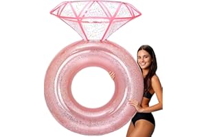 MewVeer Flotadores Piscina, Flotador Inchables Piscina con Forma de Anillo de Diamantes para Despedida de Soltera, Hinchables para Piscina de Tubo para Fiestas en la Playa y relajación para Adultos