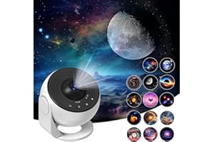 ROUJUNE Upgrade Sternenhimmel Projektor, Home Planetarium-Projektor Lampe Sternenhimmel für Schlafzimmer Kinder Erwachsene mit 14 Planeten Discs, Nebel/Mond/Himmels Galaxy Projektor, Skylight Projector