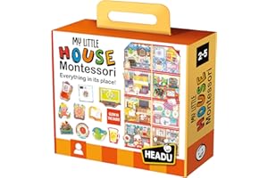 Headu- Montessori My Little House Juego Infantil Educativo Desarrollo Conocimiento del Entorno, Multicolor (IT20836) , color, modelo surtido