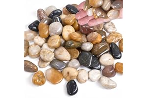 SEWOKON 1.8 KG Kieselsteine, 1-2cm Dekosteine, Steine Garten, Kieselsteine Garten, Polierte Dekosteine, Dekosteine Garten, Dekosteine für Vasen, Dekosteine Kieselsteine Natur, Gartensteine, Zierkies.