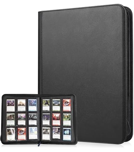 MIXPOET Album de cartes à collectionner, Classeur de cartes à collectionner avec 12 pochettes et housses pour 960 cartes, Classeur de cartes à collectionner pour cartes YGO MTG TCG MIXPOET Album de cartes à collectionner, Classeur de cartes à collectionner avec 12 pochettes et housses pour 960 cartes, Classeur de cartes à collectionner pour cartes YGO MTG TCG