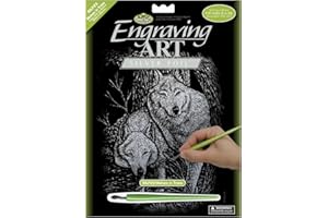Royal & Langnickel Silver Engraving Art A4 Size Wolves in Trees Designed Painting Set