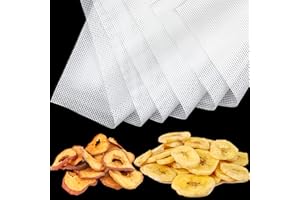 ALFFREUDE 6 Stücke Quadratische Silikon Dehydrator Blätter Antihaft Lebensmittel Obst Dehydrator Matten Wiederverwendbare Frucht Dörrfolie, Dampfgarer Netz Backmatte für Obsttrockner, BPA Frei