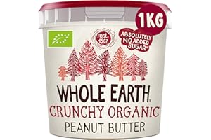 Whole Earth Crema di Arachidi Croccante, Crema Spalmabile 100% Arachidi Biologiche, Fonte Naturale di Proteine Vegetali, Senza Glutine, Vegan, Confezione da 1kg