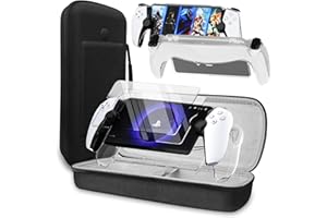 QUAGGY 3-in-1 Accessoris Kit Compatible with PlayStation Portal, EVA Carrying Case for PS Portal,2 Pack Screen Protectors,Protective Shell Portable Travel Handbag for PS5 Portal Remote Player