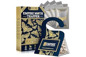 EMPIRE TRADING & COMMERCE Empire Moth Traps 10 Pack - Double Pheromone Lure Dose Clothes Moth Traps for Wardrobes & Carpet Moth Killer, Non-Toxic and Odourless Moth Trap Sticky, Moth Traps UK