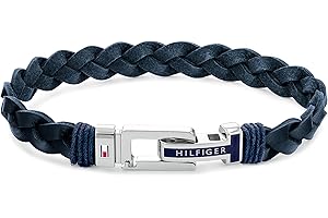 Tommy Hilfiger Jewelry Bracelet en Cuir Tressé pour Homme - Disponible en Bleu ou Noir