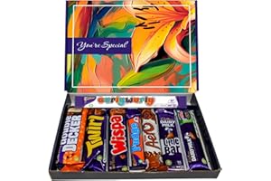 BENERRY Cadbury Chocolate Gift Box - 8 Full Sized Bars - Perfect Letterbox Gift Hamper - Mix Of Cadbury & Nestle Aero- Last Minute Gifts - For Kids - Him and Her (All Occasions)