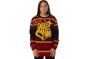 CUP OF TEES Harry Potter Hogwarts Crest Red Knitted Christmas Jumper