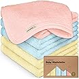 6-Pack Organic Baby Washcloths - Soft Viscose Derived from Bamboo Washcloth, Baby Wash Cloths, Baby Wash Cloth for Newborn, Kids, Bath Baby Towels, Face Towel, Face Cloths for Washing Face(Candy Pop)