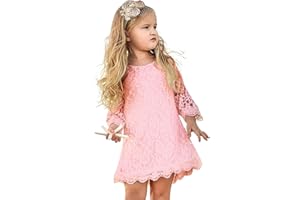 MIXIDON Vestito Bambina Elegante Fiori in Pizzo Natale Nozze Festa Damigella d'Onore 1-14 Anni