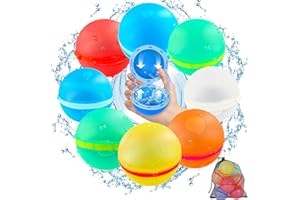 DEJIN 8 Piezas Globos de Agua Reutilizables, Gozuein Bolas Bombas Agua de Silicona, Bolas de Salpicaduras de Bomba de Agua, Juguetes de Verano Aptos para Exteriores, Piscina, Playa y Fiestas Acuáticas
