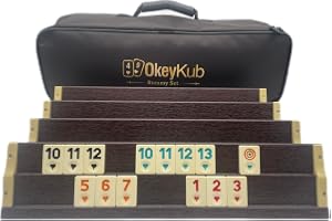 Generisk OkeyKub-Premium Rummy, Rommé, Okey set av trä med robust bärväska