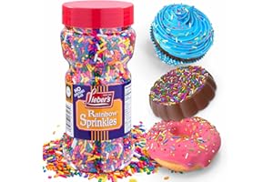 Lieber's Rainbow Sprinkles 283g Tasty Colourful Sugar Strands are a Great Dessert Topping for Cooking, Baking & Decorating Cakes & Ice Cream (Pack of 1), Multicolor