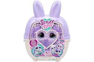 ScruffaLuvs Bunny Scruffs - Mystery Plush Toy, 5.5" Tall - Wash to Reveal a Bunny Scruff, Includes 11.4" Deluxe Pet Carrier, 