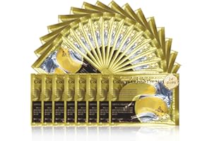 UHELTOSLY 24 Pair 24K Gold Eye Mask,Helps Reduce Puffy Eyes,Hydrate Masks Gel Eye Patches,Optimally Moisturised Eye Area,Hydrate,Moisturise,Nouris 24K Gold Eye Patches for Puffy Eyes