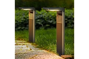 Boadw Lámparas solares led, con 2 modos de lámparas, iluminación de trayectoria ip64 impermeable, adecuadas para 2 piezas de iluminación al aire libre, patio trasero, jardín y césped